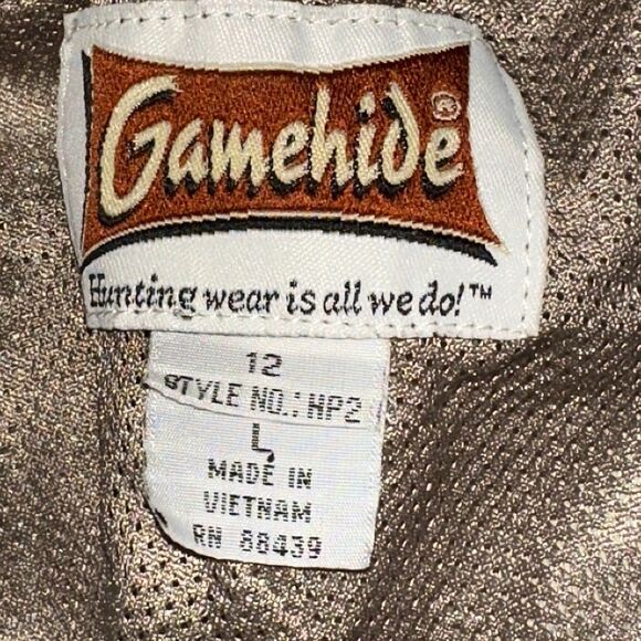 Gamehide Hush Hide Pants L 12 Cargo Mossy Oak Camo Lined Soft Hunting Rain - Picture 9 of 12